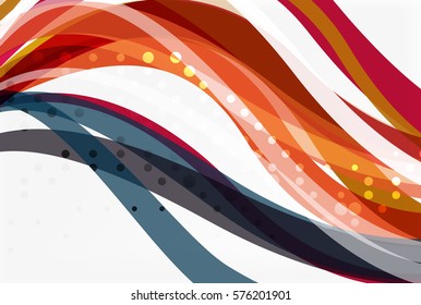 Elegant colorful wave, stripes. Vector template background for workflow layout, diagram, number options or web design