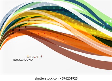 Elegant colorful wave, stripes. Vector template background for workflow layout, diagram, number options or web design