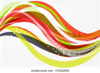 Elegant colorful wave, stripes. Vector template background for workflow layout, diagram, number options or web design