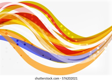 Elegant colorful wave, stripes. Vector template background for workflow layout, diagram, number options or web design