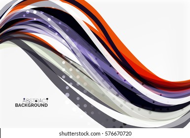 Elegante ola colorida, rayas. Fondo de plantilla de vector para diseño de flujo de trabajo, diagrama, opciones de número o diseño web