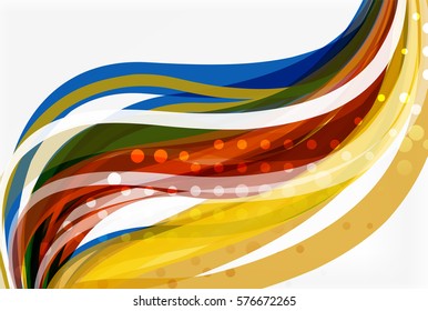 Elegant colorful wave, stripes. Vector template background for workflow layout, diagram, number options or web design