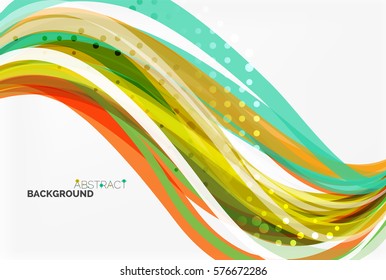 Elegant colorful wave, stripes. Vector template background for workflow layout, diagram, number options or web design
