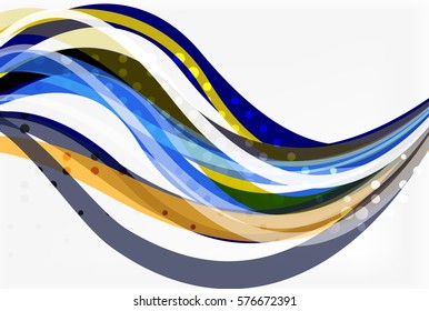 Elegant colorful wave, stripes. Vector template background for workflow layout, diagram, number options or web design