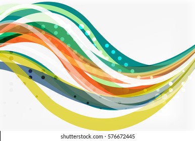 Elegante bunter Welle, Streifen. Vektorvorlagenhintergrund für das Workflowlayout, -diagramm, -nummeroptionen oder Webdesign