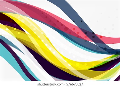 Elegant colorful wave, stripes. Vector template background for workflow layout, diagram, number options or web design