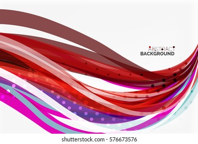 Elegant colorful wave, stripes. Vector template background for workflow layout, diagram, number options or web design