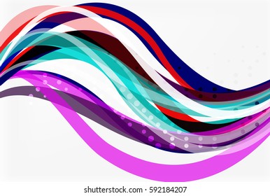 Elegant colorful wave, stripes. Vector template background for workflow layout, diagram, number options or web design