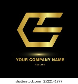 Elegant company logo with gold color