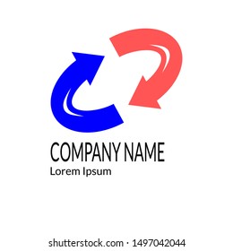 elegant company logos in the simple design. this logo based on half circle arrow pattern