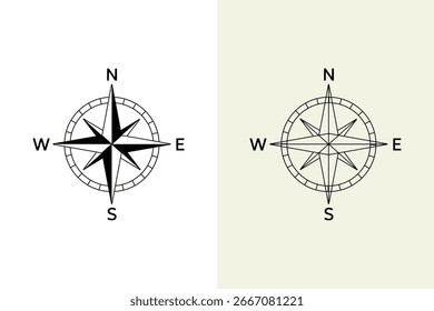 Elegant compass rose  ideal for navigation and exploration