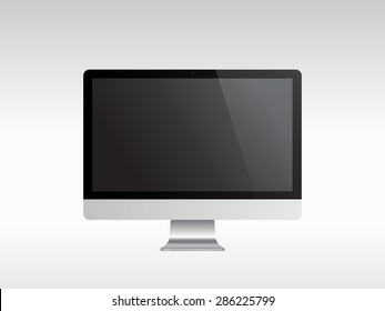 Elegant computer display isolated on white