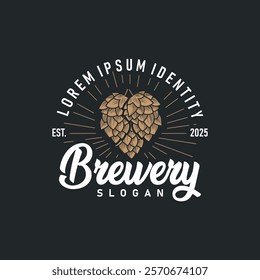 elegant concept brewery logo design collection of craft beer templates retro vintage badges brewery, whisky drink, bar, cafe, restaurant	