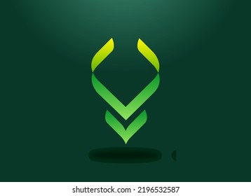El concepto elegante y el resaltado de los valores estéticos son las cosas básicas en la formación del logo de la letra "V"