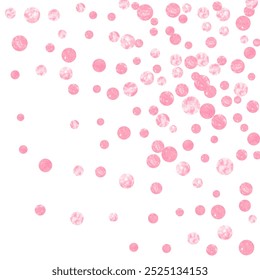 Elegant Confetti. Engagement Particles. Golden Birthday Textile. Metallic Concept. Pink Magic Print. Rose Romantic Illustration. New Year Painting. Pink Elegant Confetti