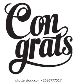 Elegant "Congrats" Typography Vector Design - Hand Lettered Calligraphy Style