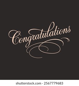 Elegant Congratulations Joining Writing Typography Template for Celebratory Occasions, Invitations, and Achievement Announcements