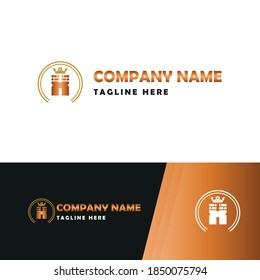 Elegant Construction business Vector Logo concept with Initial X Letter, brick, block and crown element. 