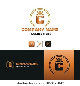 Elegant Construction business Vector Logo concept with Initial C Letter, brick, block and crown element. 
