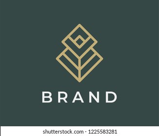 Elegant construction logo design concept. Universal geometric design.