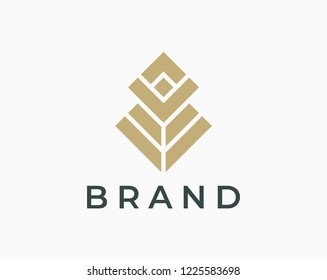 Elegant construction logo design concept. Universal geometric design.