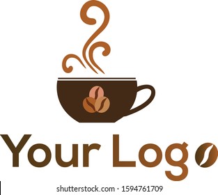 elegant contemporary coffee logo vector