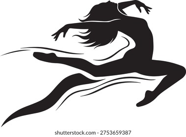 Elegant contemporary dance silhouettes capturing fluid motion and artistic expression for arts and culture projects.