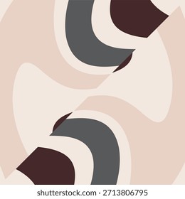 Elegante Arte vectorial contemporáneo con suaves Formas orgánicas y armoniosos tonos neutros para una estética moderna