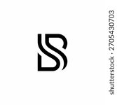 Elegant, continuous emblem where the B forms a sharp corner and the S curves. Great for architecture or investment services.