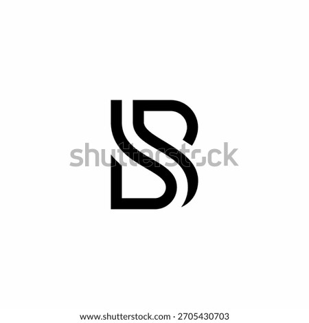 Elegant, continuous emblem where the B forms a sharp corner and the S curves. Great for architecture or investment services.