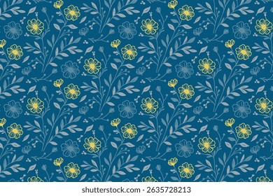 elegant continuous floral sketch seamless pattern in one line for wrapping textile surface and home decor

