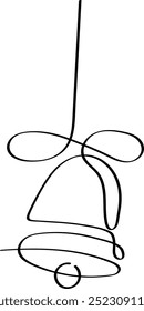 Elegant Continuous Line Drawing of a Hanging Christmas Bell