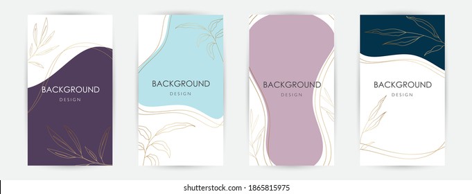 Elegant continuous line drawing. Minimal Set of abstract creative universal artistic templates. Good for poster, card, invitation, flyer, cover, banner, placard, brochure and other graphic design.