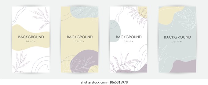 Elegante trazado de línea continua. Conjunto mínimo de plantillas artísticas universales creativas abstractas. Ideal para carteles, tarjetas, invitaciones, volantes, portadas, banner, carteles, folletos y otros diseños gráficos.
