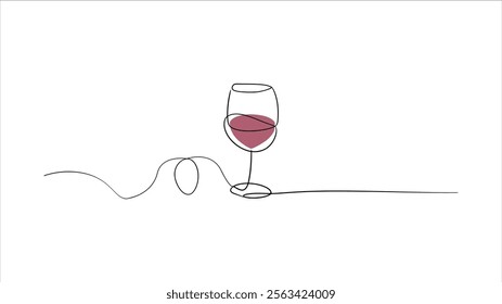 Elegant Continuous Line Drawing of Toasting Wine Glasses with Minimalist Style and Flowing Lines