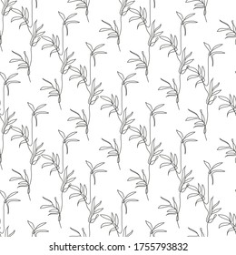 Elegantes, durchgängiges Muster mit Bambuspflanzen, Designelementen. Blumenmuster für Einladungen, Karten, Druck, Geschenkverpackungen, Herstellung, Textilien, Gewebe, Wallpaper