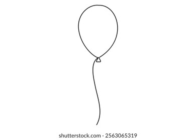 Elegant continuous one line drawing of a balloon minimalistic outline vector illustration for creative designs
