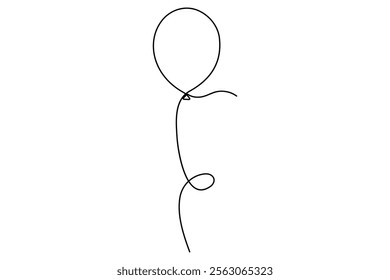 Elegant continuous one line drawing of a balloon minimalistic outline vector illustration for creative designs

