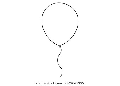 Elegant continuous one line drawing of a balloon minimalistic outline vector illustration for creative designs

