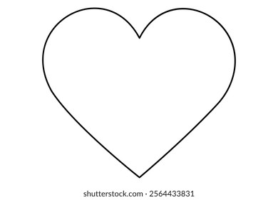 Elegant continuous one line drawing of a heart icon outline for modern designs vector illustration
