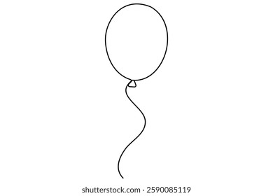 Elegant continuous one line drawing of a balloon minimalistic outline vector illustration for creative designs
