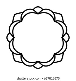 Elegant contour frame for design. A template for embroidering monograms, pyrography, creating icons and logos.