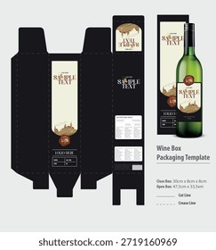 Elegant Contrast Wine Box Packaging Template