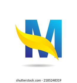 Elegant and cool stylish blue letter M logo design. initial M.M letter logo element template. suitable for business logos, companies, etc