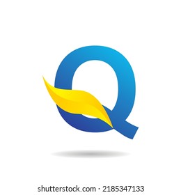 Elegant and cool stylish blue letter Q logo design. initial Q.Q letter logo element template. suitable for business logos, companies, etc