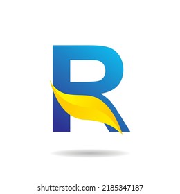 Elegant Cool Stylish Blue Letter R Stock Vector (Royalty Free