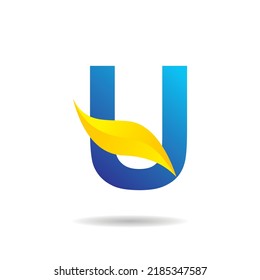 Elegant and cool stylish blue letter U logo design. initial U.U letter logo element template. suitable for business logos, companies, etc