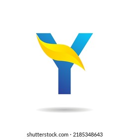 Elegant and cool stylish blue letter Y logo design. initial Y.Y letter logo element template. suitable for business logos, companies, etc