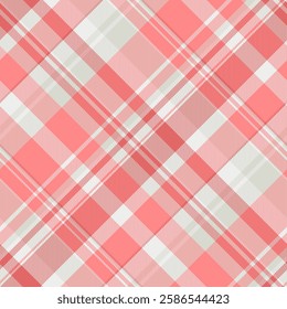 Elegant coral and cream plaid pattern.  Perfect for textile design, fashion, websites, or branding.  Subtle texture creates a sophisticated, modern feel.