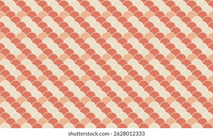 Elegant coral and cream scale pattern.  Perfect for backgrounds, website design, or textile prints.  Subtle, yet visually engaging, this design evokes calmness and sophistication.